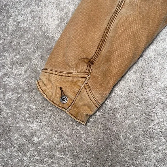 VTG Y2K Abercrombie Boys XL Tan Canvas Blanket Lined Work Utility Jacket‎